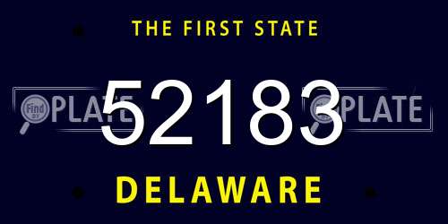 52183 Delaware License Plate