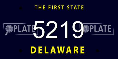 5219 Delaware License Plate