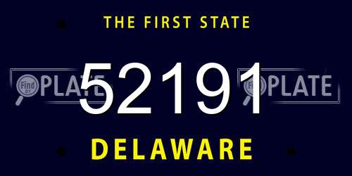 52191 Delaware License Plate