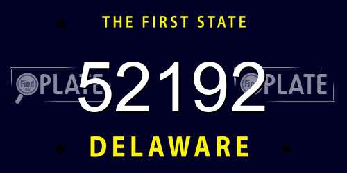 52192 Delaware License Plate
