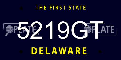 5219GT Delaware License Plate