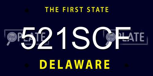 521SCF Delaware License Plate