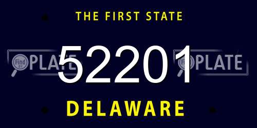 52201 Delaware License Plate