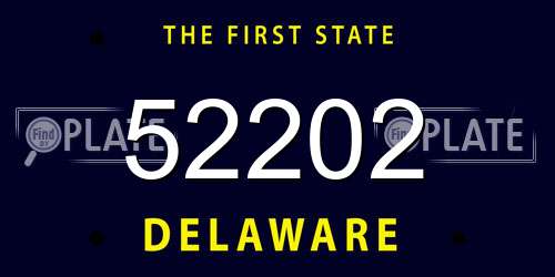 52202 Delaware License Plate