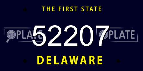 52207 Delaware License Plate