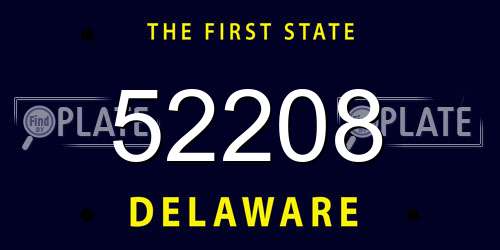 52208 Delaware License Plate