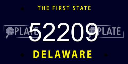 52209 Delaware License Plate