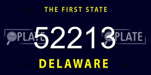 52213 Delaware License Plate