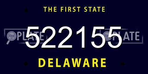 522155 Delaware License Plate