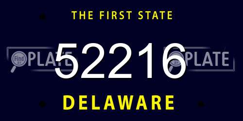52216 Delaware License Plate