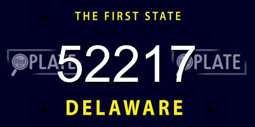 52217 Delaware License Plate