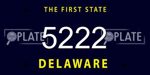 5222 Delaware License Plate