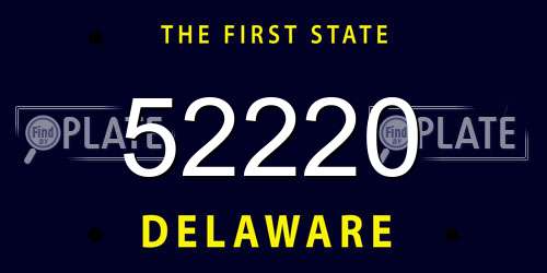 52220 Delaware License Plate