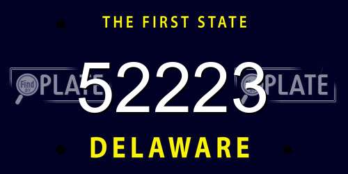 52223 Delaware License Plate