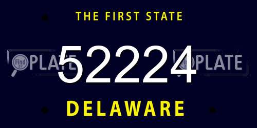 52224 Delaware License Plate