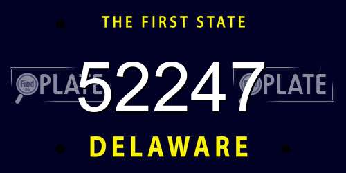 52247 Delaware License Plate