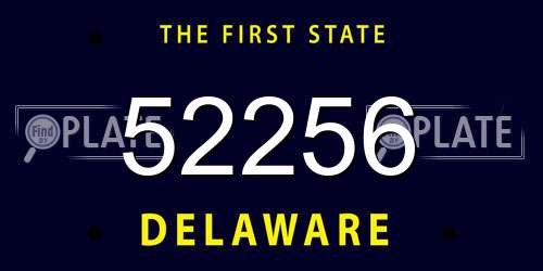 52256 Delaware License Plate