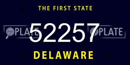 52257 Delaware License Plate