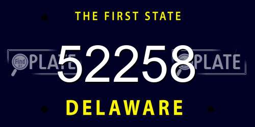 52258 Delaware License Plate
