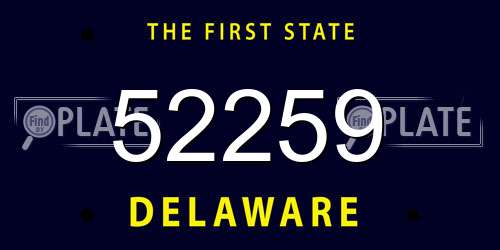 52259 Delaware License Plate