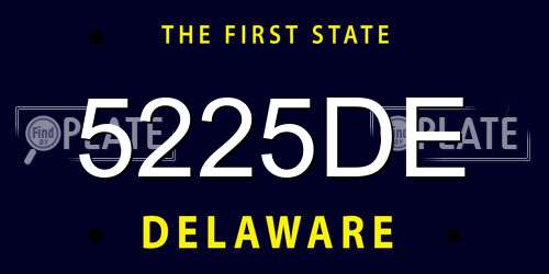 5225DE Delaware License Plate