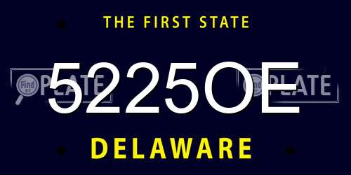 5225OE Delaware License Plate