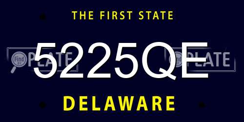 5225QE Delaware License Plate