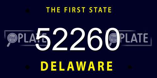 52260 Delaware License Plate