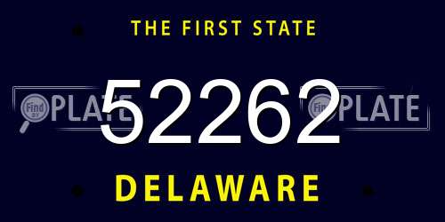 52262 Delaware License Plate
