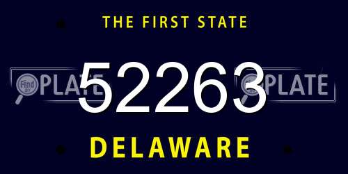 52263 Delaware License Plate