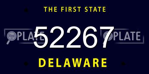 52267 Delaware License Plate