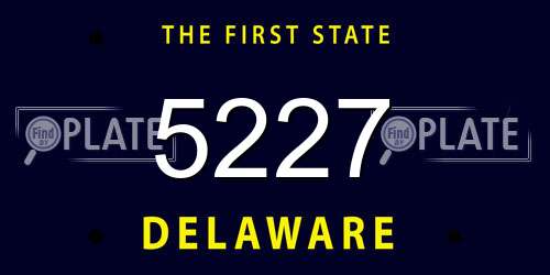 5227 Delaware License Plate