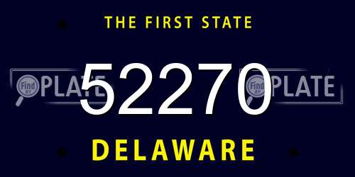 52270 Delaware License Plate