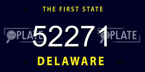 52271 Delaware License Plate