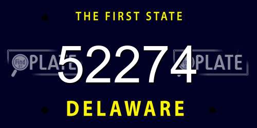 52274 Delaware License Plate