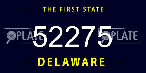 52275 Delaware License Plate