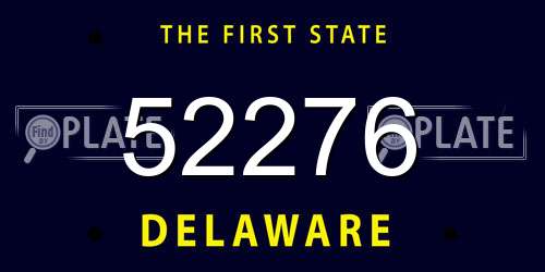 52276 Delaware License Plate