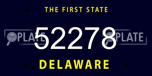 52278 Delaware License Plate