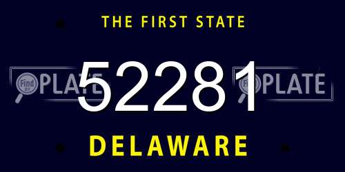 52281 Delaware License Plate