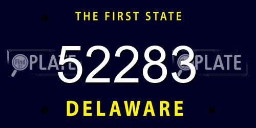 52283 Delaware License Plate