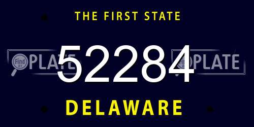 52284 Delaware License Plate