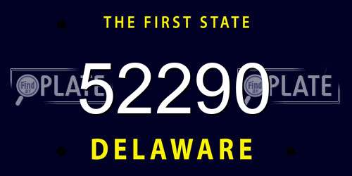 52290 Delaware License Plate