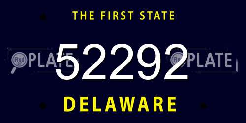 52292 Delaware License Plate