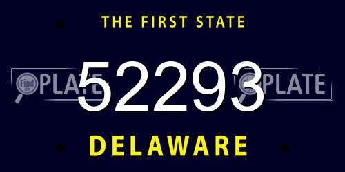 52293 Delaware License Plate