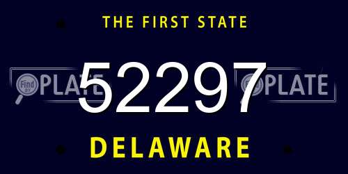 52297 Delaware License Plate