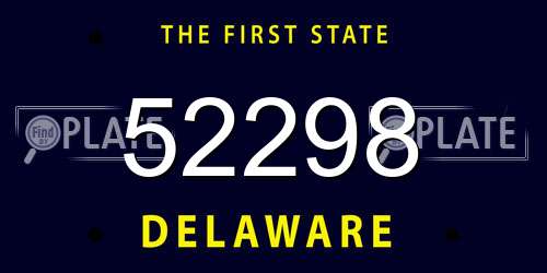 52298 Delaware License Plate