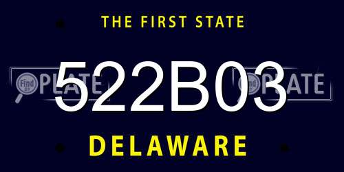522B03 Delaware License Plate