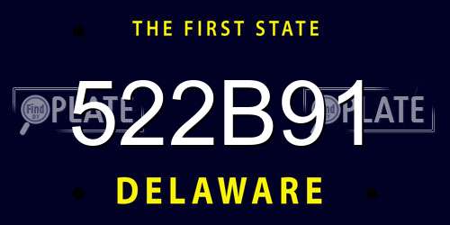 522B91 Delaware License Plate
