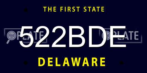 522BDE Delaware License Plate