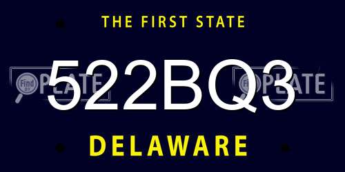 522BQ3 Delaware License Plate